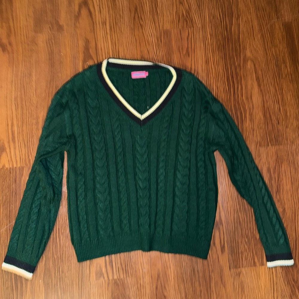 Edikted Forest Green V-Neck Sweater